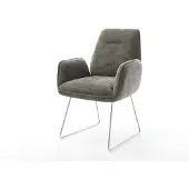 DELIFE Eetkamerstoel Zoa-Flex bouclé zacht mud slipframe roestvrij staal pocketveer kern
