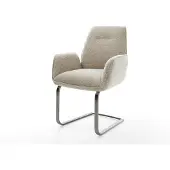DELIFE Sledemodel Zoa-Flex geweven stof beige sledemodel vlak grafiet pocketveer kern