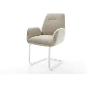DELIFE Sledemodel Zoa-Flex geweven stof beige sledemodel vlak wit pocketveer kern
