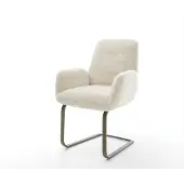 DELIFE Sledemodel Zoa-Flex pluchen crème-wit sledemodel vlak afwerking met titanium pocketveer kern