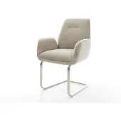 DELIFE Sledemodel Zoa-Flex geweven stof beige sledemodel vlak roestvrij staal pocketveer kern