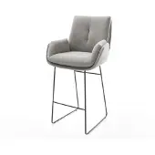 DELIFE Barstoel Clea-Flex structuurstof zacht grijs metalen sledepootframe pocketvering