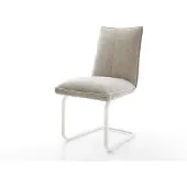 DELIFE Sledemodel Lelio-Flex geweven stof beige sledemodel vlak wit pocketveer kern