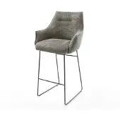 DELIFE Barstoel Alja-Flex Bouclé zacht Mud Sledeonderstel metaal zwart Zwart Pocketvering