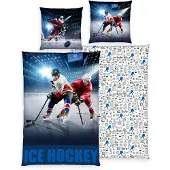 Herding IJshockey beddengoed set, 2-delig. 135x200 cm + 80x80 cm, 100% microvezel