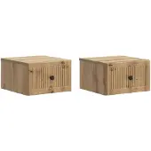 vidaXL Muurbevestigde Nachttafel 2 st Artisanaal eiken