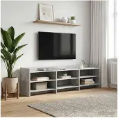 vidaXL TV Kast 168 x 33 x 47 cm Betongrijs Bewerkt hout