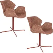 Zuiver Nikki Eetkamerstoelen Armleuning Terra/ Rood - Set van 2