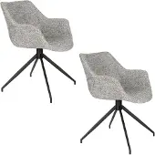 Zuiver Doulton Eetkamerstoelen Armleuning Grijs - Set van 2