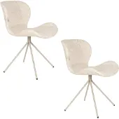 Zuiver OMG Eetkamerstoelen Beige - Set van 2