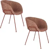 Zuiver Feston Eetkamerstoelen Armleuning Terra/Rood - Set van 2
