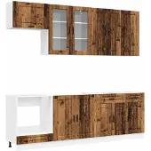 vidaXL Keukenelement PORTO, 8 stuks, gerecycled hout en houtvezel