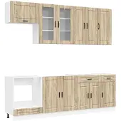 vidaXL Keukenelement PORTO, 8 stuks, Sonoma-eikenhout fineer