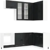 vidaXL Keukenelement PORTO, 8 stuks, zwart, houtvezel