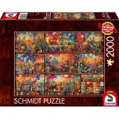 Schmidt - Legpuzzel - Heerlijke tijd, op reis met boeken en wijn - 2000 stukjes - Volwassenen - vanaf 14 jaar