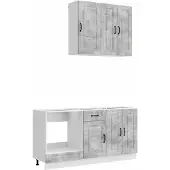 vidaXL Keukenelement KALMAR, 5 stuks, betonkleur, houtvezel
