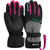 Reusch - Kinder skihandschoenen - Flash Gore-Tex Junior Black Black Melange Pink Glow voor Unisex - Kindermaat 4.5 - Zwart
