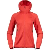 Bergans Vest Women Rabot Merino Tech Midlayer Hoodie Peachy Red-M