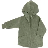 Engel - Baby-Jacke mit Kapuze und Reißverschluß - Wollen vest 74/80, olijfgroen