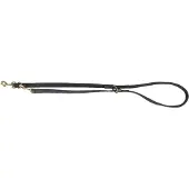 Trixie hondenriem pure verstelbaar leer zwart M-l 200x2 cm