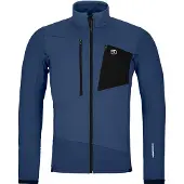 Ortovox - Fleece Grid Jacket M Blue Nunatak voor Heren van Wol - Maat L - Marine blauw