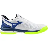Mizuno Unisex Wave Exceed Tour 7 CC White/Dazzling Blue/Lightning Yellow-Schoenmaat 43