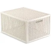 Curver Kaya opbergmand - 20 L - 37,6 x 30 x 20,7 cm - Wit - Premium opbergoplossing, duurzaam kunststof, moderne woonopberg