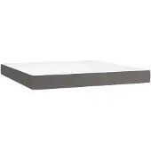 vidaXL Pocketveringmatras medium 160x200x20 cm kunstleer grijs