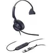 Yealink UH46 Mono Teams USB-C/A Bedraad Hoofdband Kantoor/callcenter USB Type-C / USB Type-A Zwart