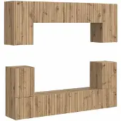 vidaXL Tv-meubelset 5 st Artisan Eiken Bewerkt hout