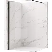 REA Walk-in Douchewand Flexi Transparent / Black 80