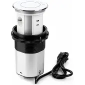 Livolo Wit Glazen Design | Automatische pop-up stekkerdoos | USB en USB-C + 3