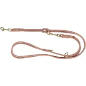 Trixie hondenriem pure verstelbaar rond gestikt leer roze - 200x1 cm
