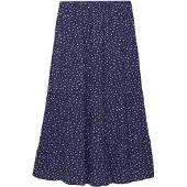 Superdry Geweven Gelaagde Maxi Rok Blauw Grootte: 36