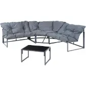 Casa.pro Loungeset Karg tuinset met kussens donkergrijs