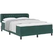 vidaXL boxspringbed met matras, donkergroen, 160 x 200 cm, fluweel