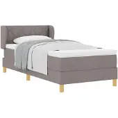 vidaXL Boxspring bed met hoofdeinde Taupe 90 x 200 cm Stof