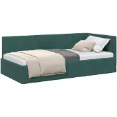 vidaXL Hoek Bed Frame Donkergroen 90 cm x 190 cm Fluweel