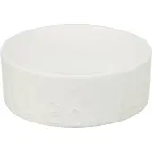 Trixie Voerbak Keramiek Wit - 800ml, 16cm - Stevige Hondenvoerbak met Winters Reliëf
