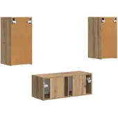 vidaXL Tv-meubelset 2 st Artisan Eiken Bewerkt hout
