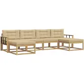 vidaXL Buiten bank set 6 st Wit en Beige