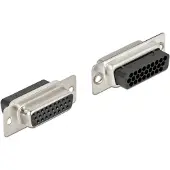 DeLOCK D-Sub HD 26 pins krimpkous, metaal, 2 stuks, Kabels + Stekkers, Zwart, Zilver