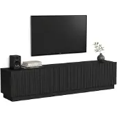 Dmora Macherio - Tv-meubel, 200x40x48h cm Zwart, 4 Planken