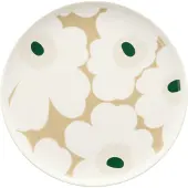 Marimekko Unikko bord Ø20 cm White-beige-light sand-dark green