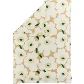Marimekko Unikko dekbedovertrek 150x210 cm Sand-off white-hay-emerald