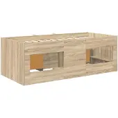 vidaXL Hemelbed met kast, 3 stuks, Sonoma-eikenhout fineer