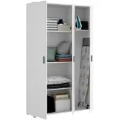 Dmora Aniello - Grote Multifunctionele Kast, 116x190h cm Wit, 4 Planken