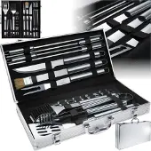 TecTake - Luxe BBQ barbecuegereedschapset - 18-delig