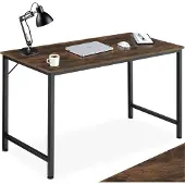 TecTake bureau Bureau 140 cm In hoogte verstelbare poten Industrieel hout Donkerbruin