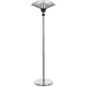 Blumfeldt Heat Guard Staande verwarmer - Staande verwarmer met 900, 1200 en 2100 W in 3 standen, hoogteverstelbare infraroodstraler, weerbestendig, aluminium standvoet, 1,8 m kabel, Zilver